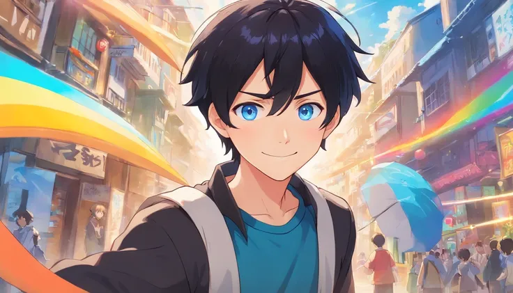 smile,fullbody shot ,various angles.Black hair, Anime style, Character Chart, One-person viewpoint, Anime boy with UHD black hair and black shirt, young anime man, anime moe art style, Anime Boy, Smooth Anime CG Art, Male anime style, artwork in the style ...