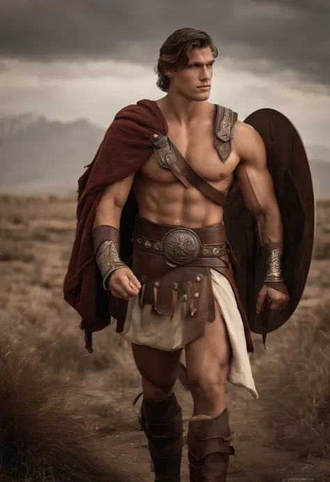 Masterpiece, two insanely handsome muscular young east european spartan warriors, masculine, tall, strong, teen, white background, well endowed, (high detail:1 1), rough face, natural skin, high quality, beautiful eyes, (detailed face and eyes), (face: 1 2...