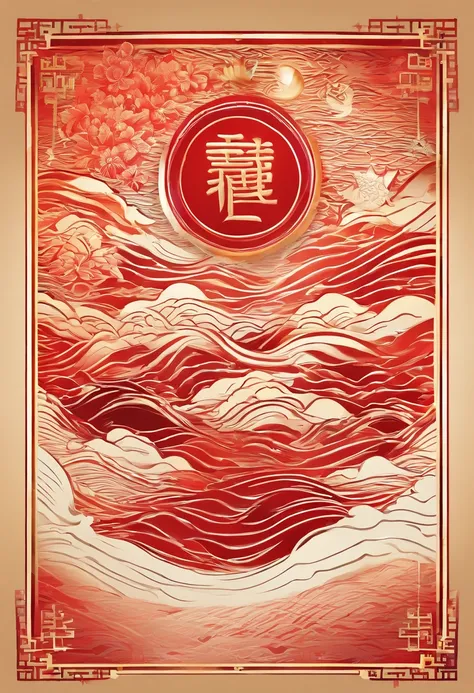 Chinese New Year poster with waves and stars, a poster inspired by Pu Hua, shutter inventory, art & Languages, 1 9th, poster for, Artistic cover, Middle metaverse, 9K, 9 k, promotional poster, Poster design, Wonderful, year 2134, year 2447, Exhibition