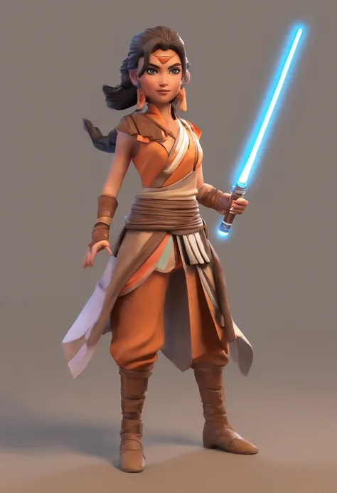 chibi ashoka tano, in action, light sabre