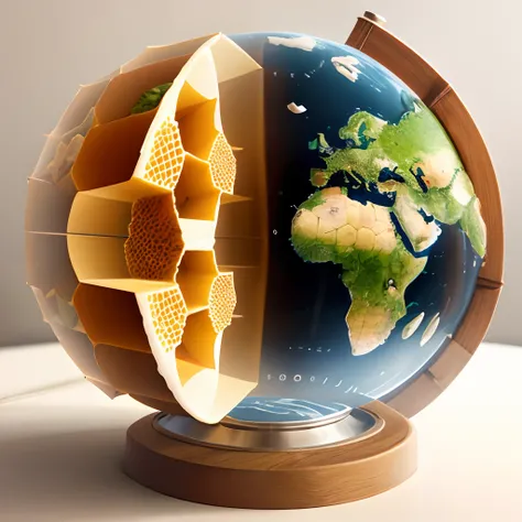 Half globe half honeycomb