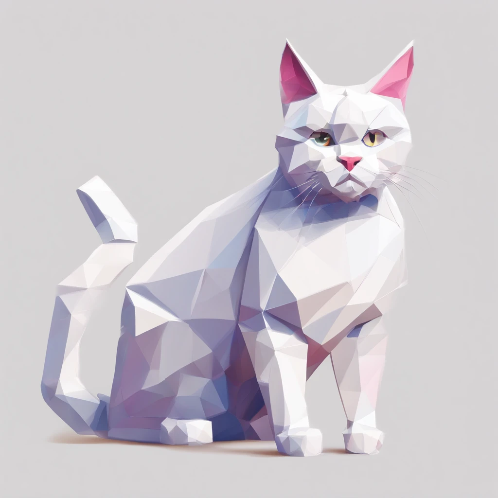 a white cat with a heart in its paws sitting on a branch, vector art by Martina Krupičková, shutterstock, process art, a cute cat, kawaii cat, cute cat, cat design, illustration of a cat, happy cat, anime visual of a cute cat, cute digital art, fluffy cat ...