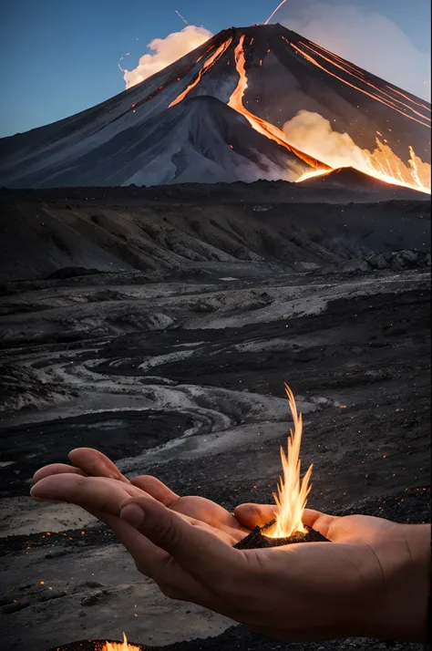 Volcano and lava