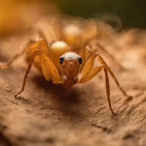 a golden transparent ant on a pile of gem, （masterpiece，best quality：1.2），200 mm 1.4F macro shooting，very delicate beautiful，the best lights，The best shadow，Render the background, stylized 3d render，Beautiful scenery, Autumn, Long lens tracking photography