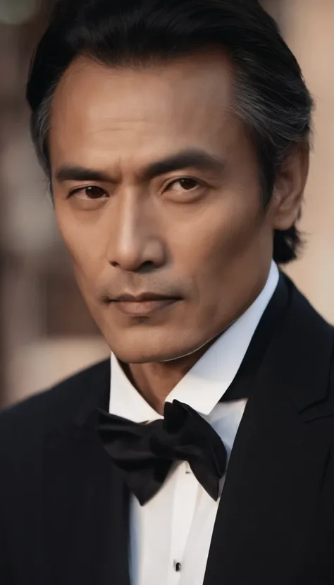 A middle-aged handsome modern poet，Asia face，Side close-up，erudite，Melancholy deep eyes