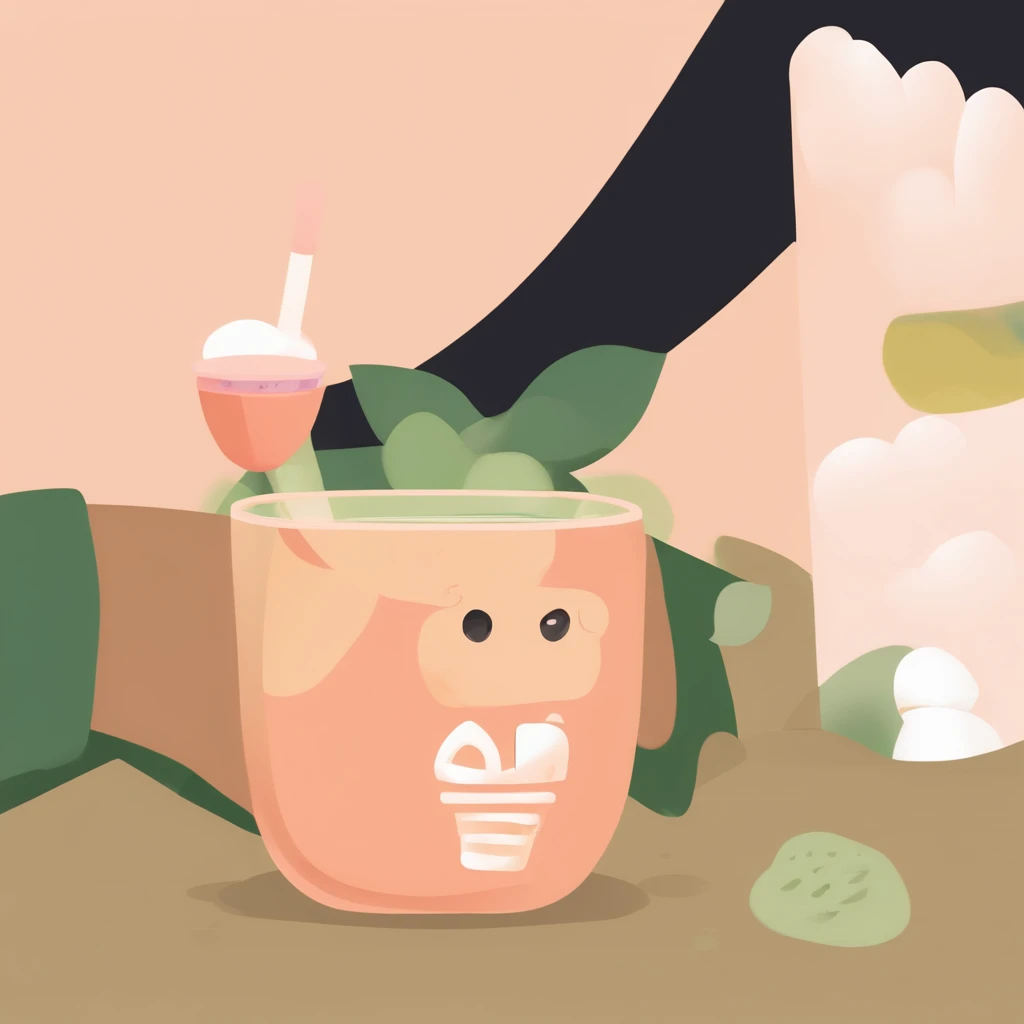 A cup of bubble tea，Flat wind，Maximalism，Ui Illustration