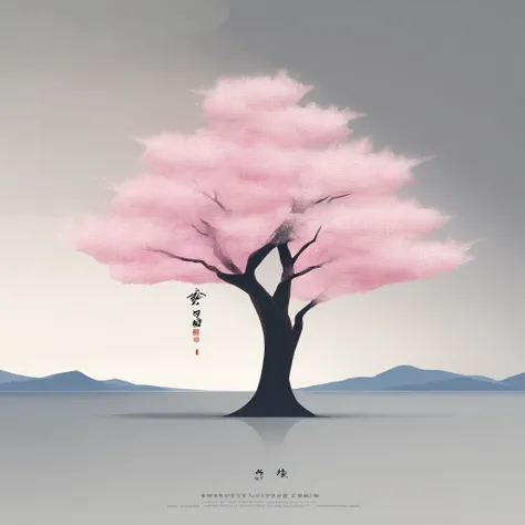 one tree，Blossoms on trees，Feng Zikai style