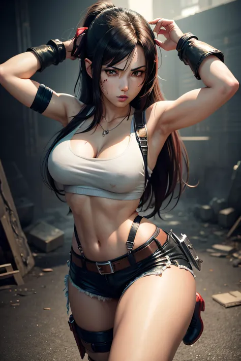 Tifa from final fantasy 7 with battle damage