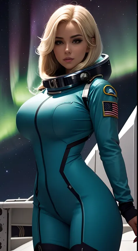 female bimbo astronauts under aurora , fully clothed, giga_busty