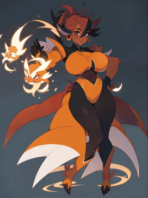 character concept adopt, female , fullbody big boobs, ((firepokemon))