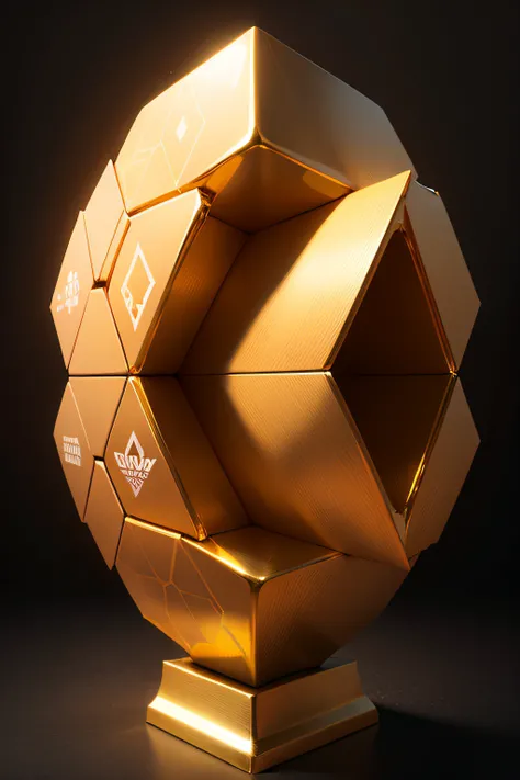 A masterpiece, Hexagonal shape,Logo Design,Gold,high resolucion, --auto