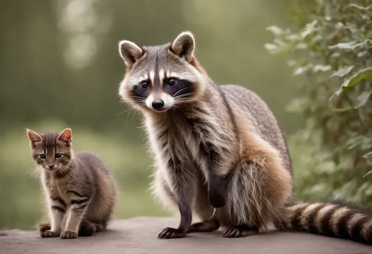 arafed image of a collage of pictures of a raccoon, a cat, a dog, and a raccoon, art station ”, by Eva Švankmajerová, cute furry needs your help, made out of wool, artstatiom, realistic, cozy under a blanket, pareidolia, made of lava, bed is not made