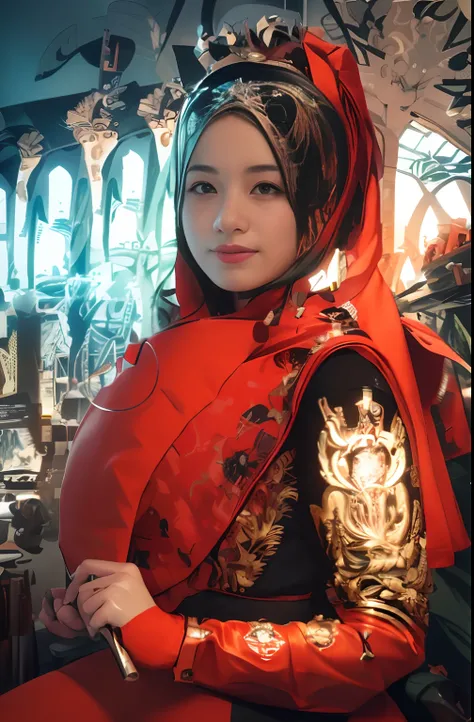 Highest image quality, outstanding details, ultra-high resolution, (realism: 1.4), the best illustration, favor details, highly condensed 1girl, with a delicate and beautiful face, dressed in a black and fuschia mecha, wearing a mecha helmet, holding a dir...