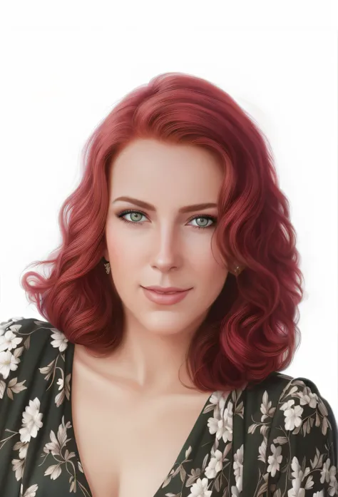 Ararid woman with red hair and green eyes posing for a photo, retrato colorido detalhado, digital illustration portrait, realistic studio portrait, retrato de alta qualidade, retrato colorido, retrato de arte digital, Realistic portrait, retrato digital, r...