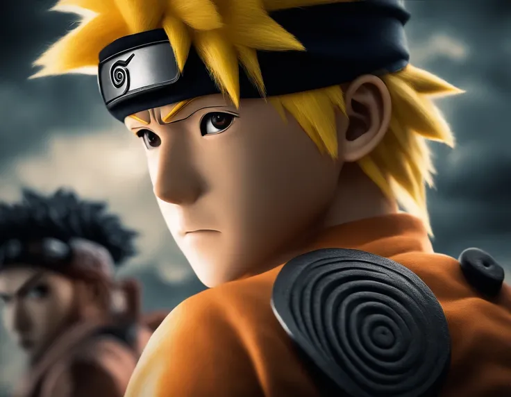 "Create a breathtaking movie poster inspired by Masashi Kishimotos Naruto, showcasing the legendary Naruto Uzumaki in all his glory."