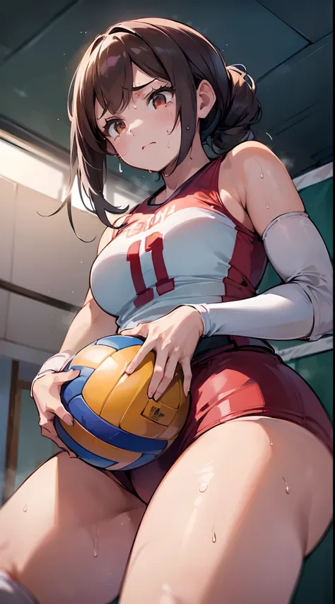 (((masterpiece))), (((best quality))), (((ultra detailed))), (((high-resolution))), ((super fine illustration)), ((Ultimate cutie)), detailed beautiful face, shiny hair, (gyaru), medium breasts, ((potbelly)), (((2girls))), (((2female volleyball players))),...