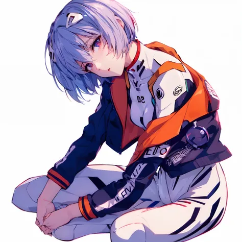 anime, anime woman, anime art, blue hair, white background, blue eyes, blue hair, blue eyes, blue hair, blue eyes, blue hair,, ayanami, rei ayanami, rogue anime girl ayanami rei, ssss.gridman, style of ssss.gridman (2018), 2 d anime style,expresionless, Ay...