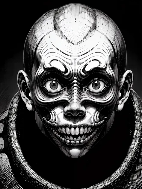 [(Junji Ito:1.5), creepy, dark, black and white, detailed manga line art, scared, horrified, terrified, insane, creepy, unsettling, disturbing, (horror manga style), twisted, warped, psychological horror, grotesque, morbid, surreal]