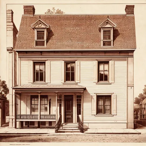 Drawings of the building，There is a clock in front, Lafitte House, author：François Girarden, author：Lubin Baukin, illustration”, From 1890, author：Ernest Beehler, author：Daniel Mittens, author：Antoine Ignus Merlin, author：Egon von Wittinghoff, illustration...