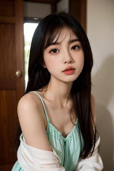 Cute asian girl pout