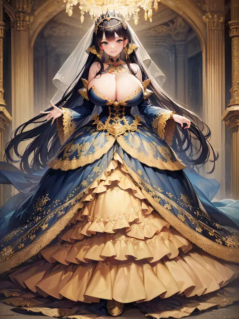 ((anime artstyle)),(Masterpiece),(Best Quality), (Super Detail),(Highly Detailed CG Unity 8k wallpaper),((Very Delicate and Beautiful)),cinematic lighting,1 girl,((full body portrait)),((standing in garden)),((solo)),(((1 fairytale princess in gorgeous emb...