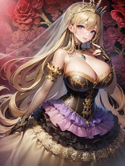 ((anime artstyle)),(Masterpiece),(Best Quality), (Super Detail),(Highly Detailed CG Unity 8k wallpaper),((Very Delicate and Beautiful)),cinematic lighting,1 girl,((full body portrait)),((standing in garden)),((solo)),(((1 fairytale princess in gorgeous emb...