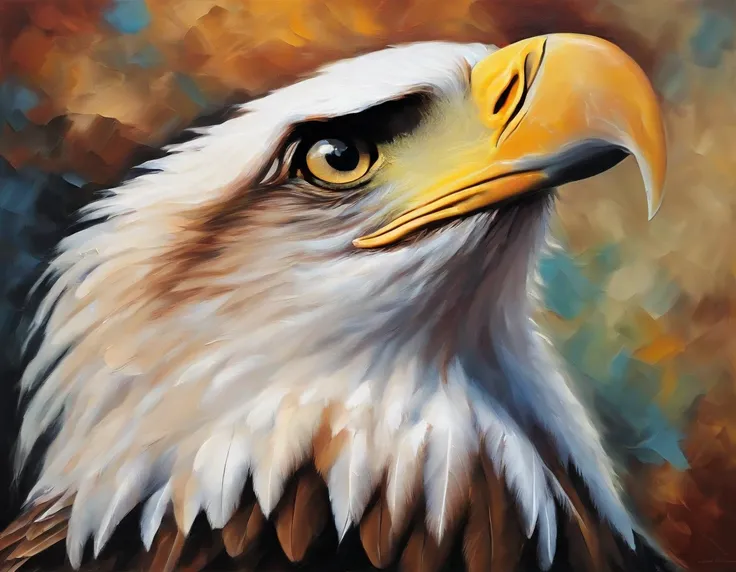 "An Abstract Oil Painting of a Majestic Eagle."