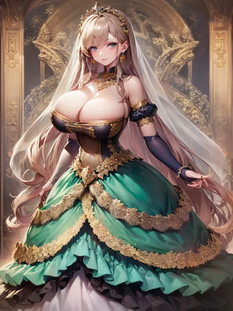 ((anime artstyle)),(Masterpiece),(Best Quality), (Super Detail),(Highly Detailed CG Unity 8k wallpaper),((Very Delicate and Beautiful)),cinematic lighting,1 girl,((full body portrait)),((standing in garden)),((solo)),(((1 fairytale princess in gorgeous emb...