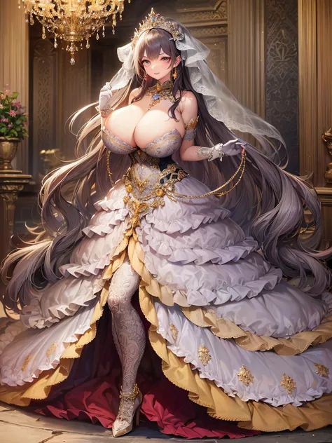 ((anime artstyle)),(Masterpiece),(Best Quality), (Super Detail),(Highly Detailed CG Unity 8k wallpaper),((Very Delicate and Beautiful)),cinematic lighting,1 girl,((full body portrait)),((standing in garden)),((solo)),(((1 fairytale princess in gorgeous emb...