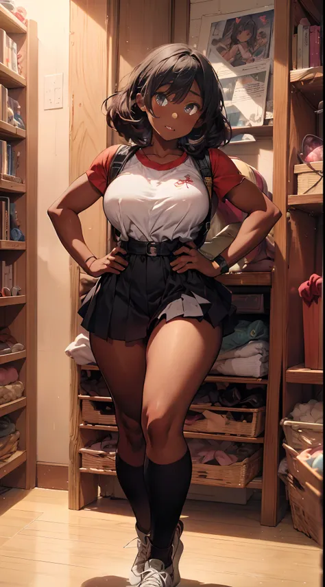 (((dark-skinned))), (bookworm, 25-year-old Mahagony-skinned,  darkskin statuesque oblong-shaped face,vivacious black eyes, prominently narrowed convex hooked nose, hourglass physique,thick, alluring, large breasts, large butt, heart hips, long, toned legs,...