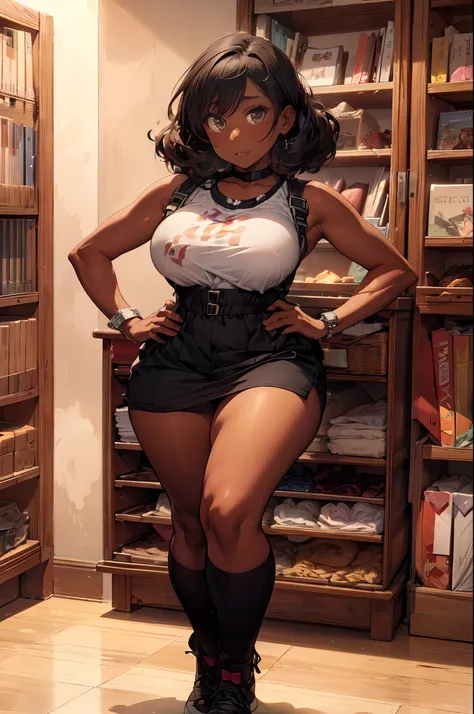 (((dark-skinned))), (bookworm, 25-year-old Mahagony-skinned,  darkskin statuesque oblong-shaped face,vivacious black eyes, prominently narrowed convex hooked nose, hourglass physique,thick, alluring, large breasts, large butt, heart hips, long, toned legs,...