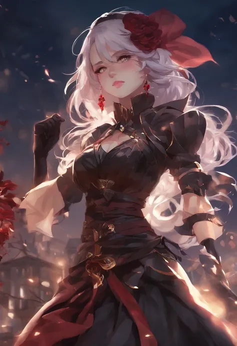 Anime - imagem de estilo de uma mulher, cushart krenz arte chave feminina, badass anime 8 k, shalltear bloodfallen, female action anime girl, vestindo armadura roxa escura, destino / noite de estadia, Impacto de Ayaka Genshin, arte oficial altamente detalh...