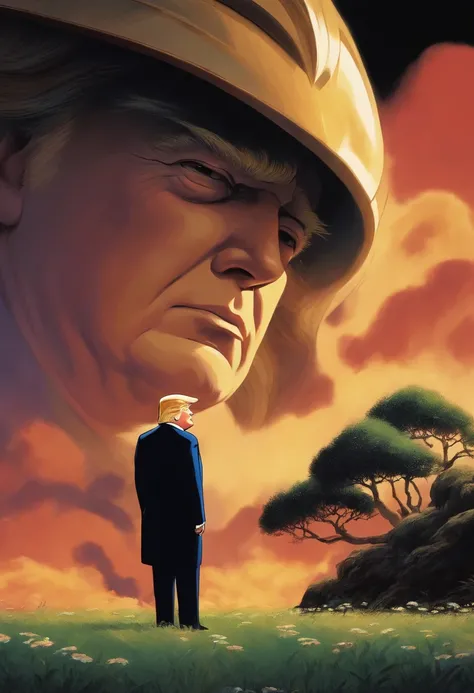 Donald Trump with ghibli style animation