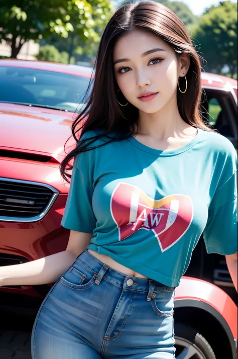 (32K UHD, RAW photo, photorealistic:1.25) ,( lipgloss, eyelashes, gloss-face, glossy skin, best quality, ultra highres, depth of field, chromatic aberration, caustics, Broad lighting, natural shading,Kpop idol) looking at viewer with a serene smiling and g...