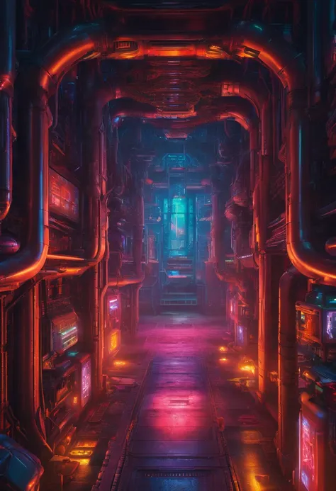 giger, biomechanic, surreal, lovecraftian,tentacles spaceship interior corridor