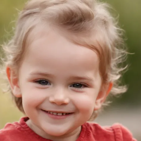 Create an image of a smiling child, qualidade uhd, happy in Gods presence