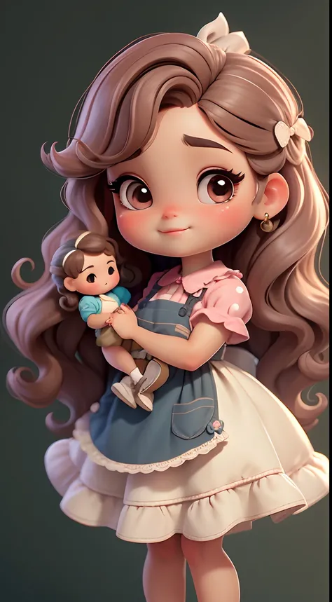 Create a series of chibi style dolls with a cute vintage chic theme, each with lots of detail and in an 8K resolution. All dolls should follow the same solid background pattern and be complete in the image, mostrando o (corpo inteiro, incluindo as pernas: ...