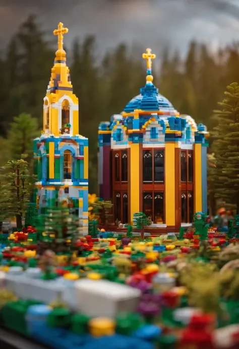 a church made of LEGO