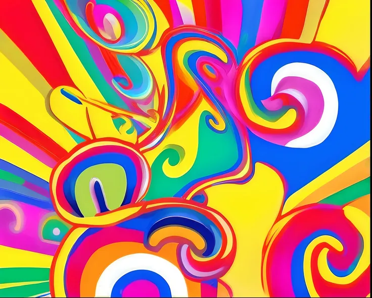 Peace sign in the style of Peter max