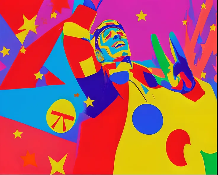 Peace sign in the style of Peter max