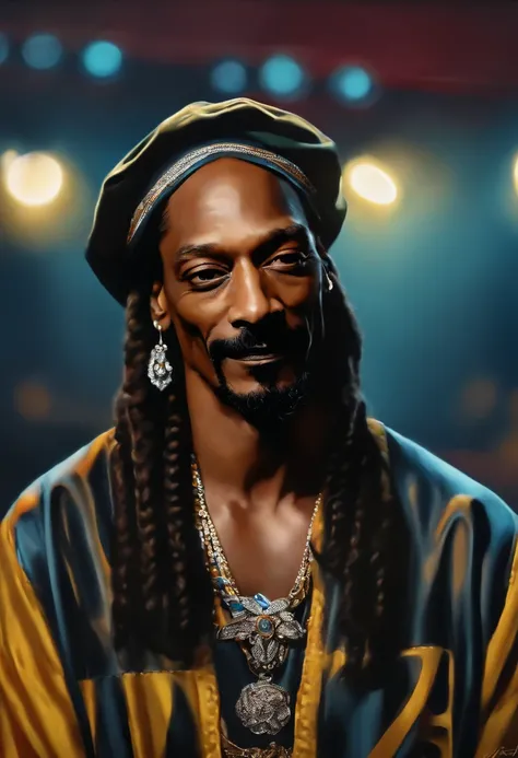 Drawing, Snoop dogg, high quality, 8k, realist, oil paint, by Arsène Lupin