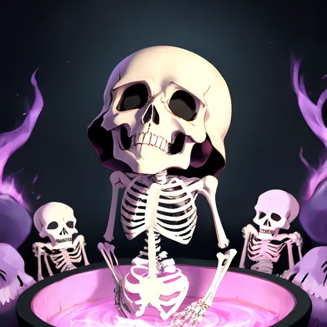 Skeleton Obake Pink Pop Necromancer