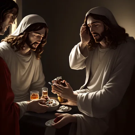 Jesus overdosing on drugs