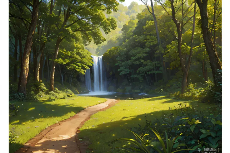 (((masterpiece))), (((best quality))), ((ultra-detailed)), (highly detailed CG illustration), Environmental detail, forest, mystical, thick trees, vines, bushes, sunshine, animals