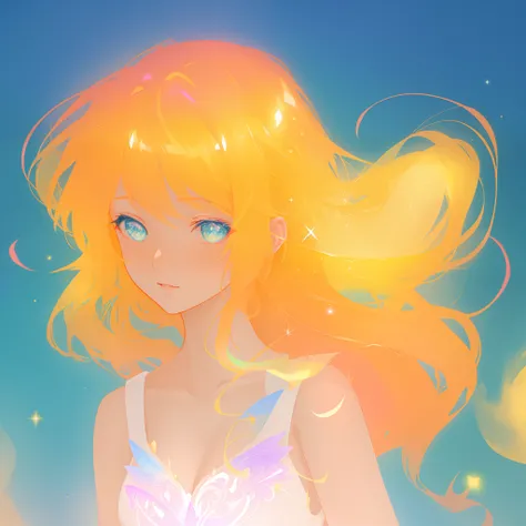 beautiful anime girl, portrait, vibrant pastel colors, (colorful), magical lights, long flowing golden hair, inspired by Glen Keane, inspired by Lois van Baarle, disney art style, by Lois van Baarle, glowing aura around her, by Glen Keane, jen bartel, glow...