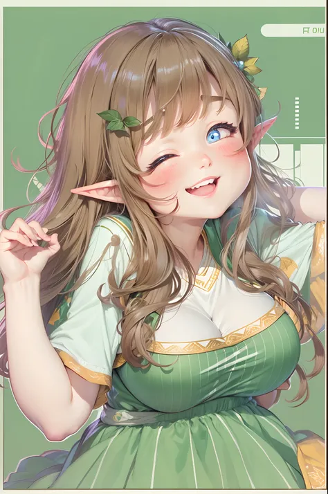 Elf Girl、Muchimuchi、bbw、huge-breasted、Sareme、tshirts、huge smile