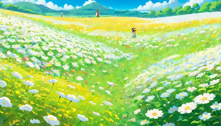 White flower field