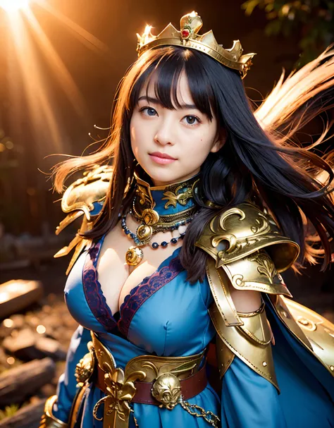 Professional , ​masterpiece、top-quality、photos realistic , 、top-quality、超A high resolution、(Photorealsitic:1.4)、Raw photo、depth of fields （Gemstone Gold Metal Body:1.9),(Matte White、Toostock、（cleavage of the breast）、（Detailed Dragon Armor）、（Have the strong...