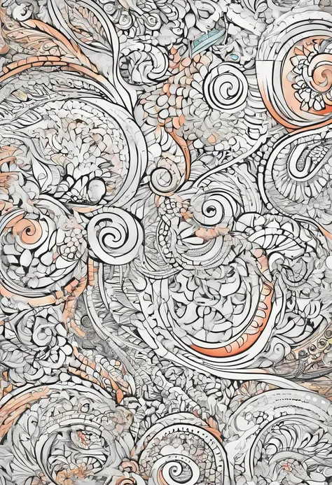 (best quality,highres:1.2), colorful pattern of spirals and circles, intricate paisley designs, vibrant colors, fine details, masterful rendering, vivid colors, high contrast, dynamic lighting