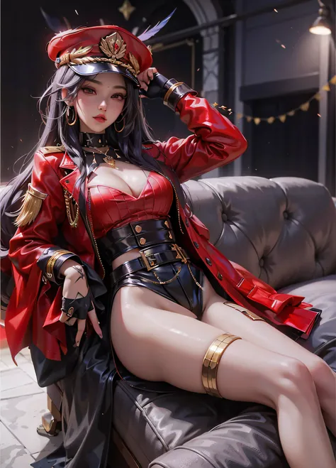 Red military uniform